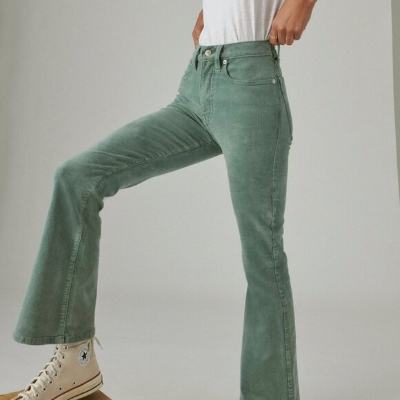 Lucky Brand High Rise Stevie Flare Cord in Dark Forest Size 4 - Picture 3 of 7